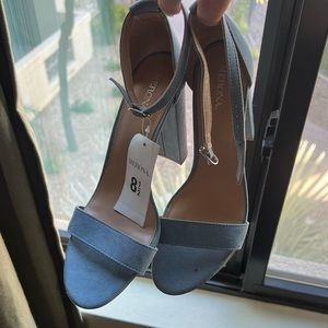 Light blue suede heels